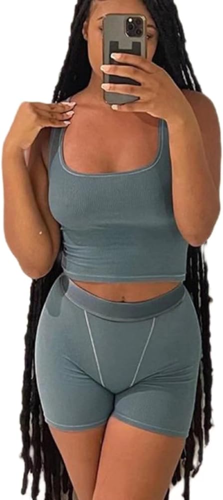 Stylish Women's Casual Shorts Two-Piece Set - Essential High-Waisted Elasticity Outfit for Home and Sports