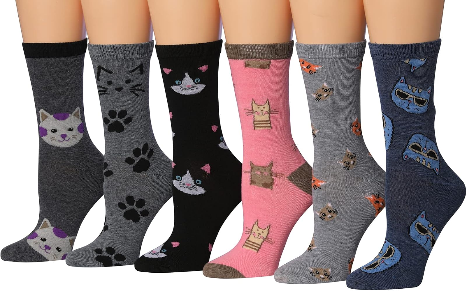 Tipi Toe Women's 6-Pairs Value Pack Penguin Novelty Animal Design Funky Winter Socks