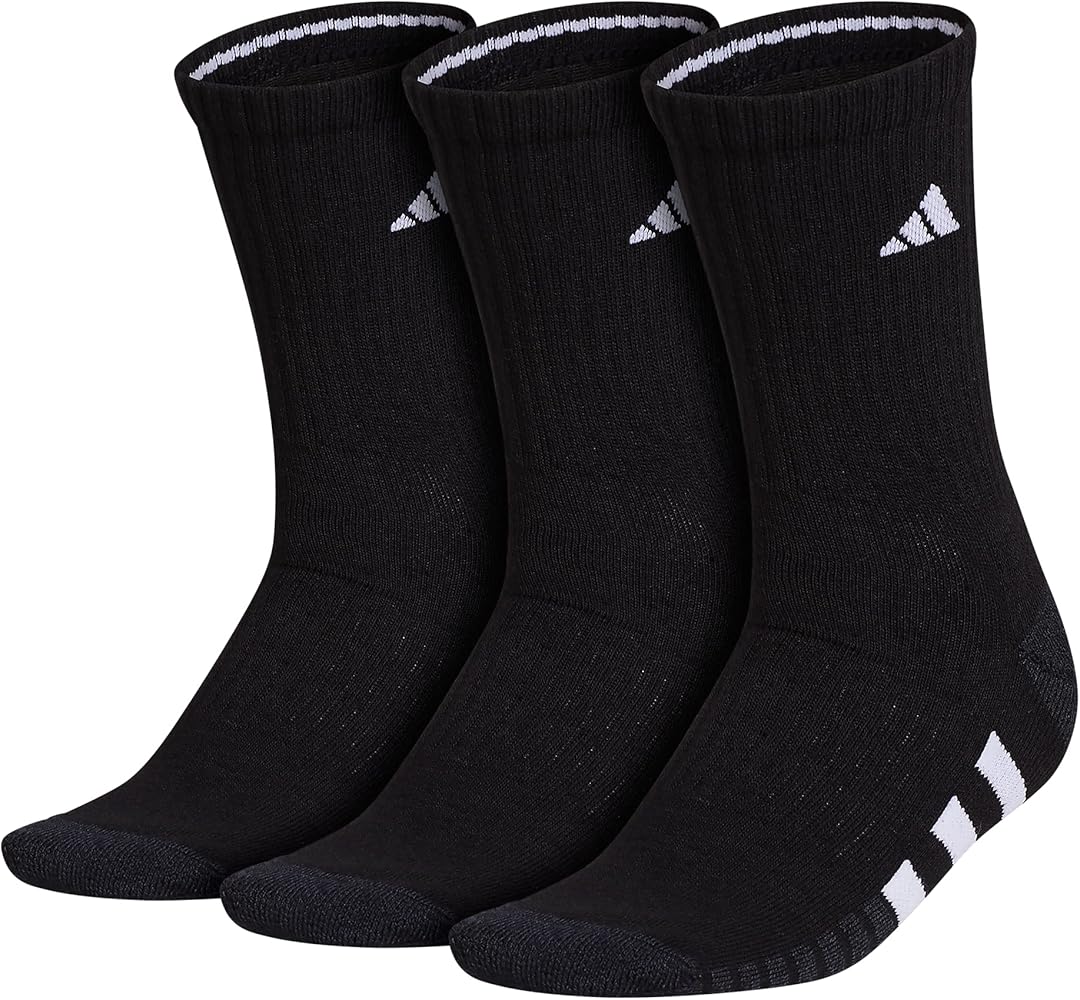 adidas Women's Cushioned Crew Socks (3-Pair) with Arch Compression