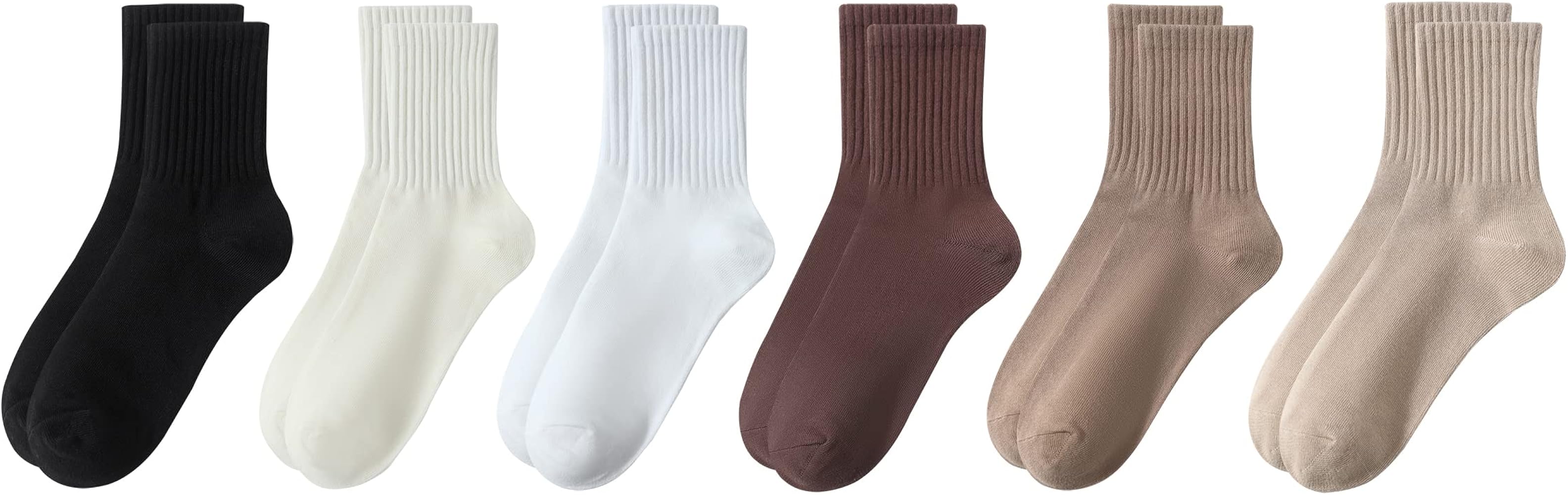 Women Crew Socks Cotton Dress Socks Ankle Neutral Casual Daily Wear Gilr Lady Solid Color Quarter Socks SIze 5-9/9-12