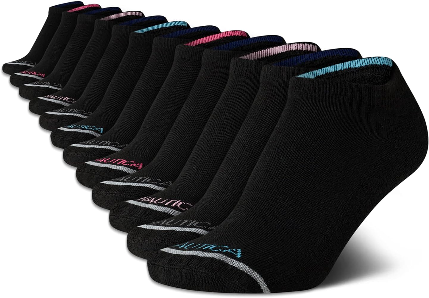 Nautica Women's Athletic Socks - Cushioned Low Cut Ankle Socks (12 Pack)