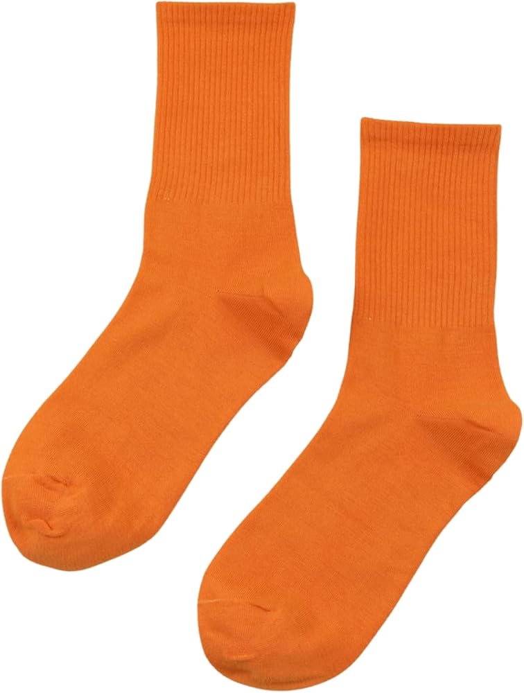 SHENHE Women's Ribbed Knit Cushioned Athletic Running Mid Calf Crew Socks