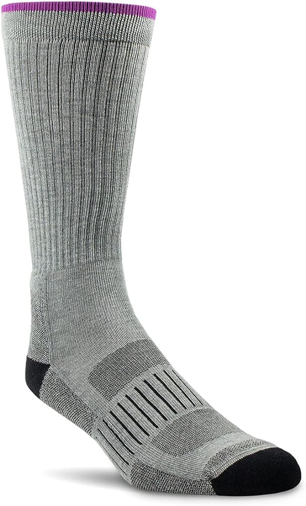 ARIAT Ladies Ariatek Grey High Performance 2pk Crew Socks Grey M