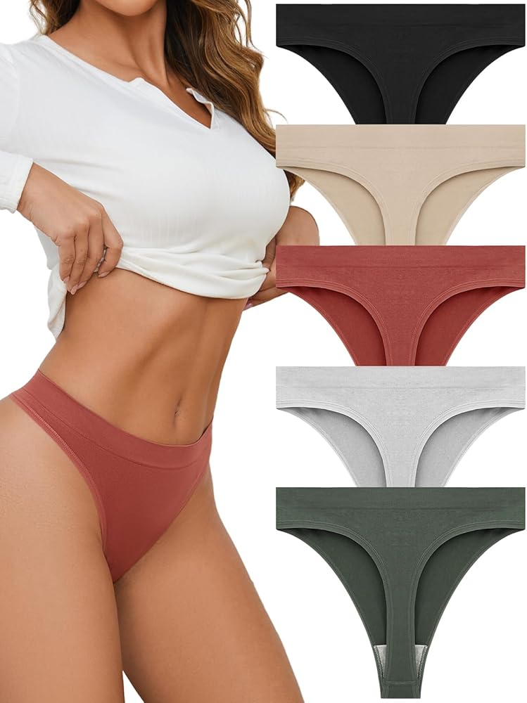 Breathable Seamless Thongs: Comfortable Women's Underwear 5-Pack