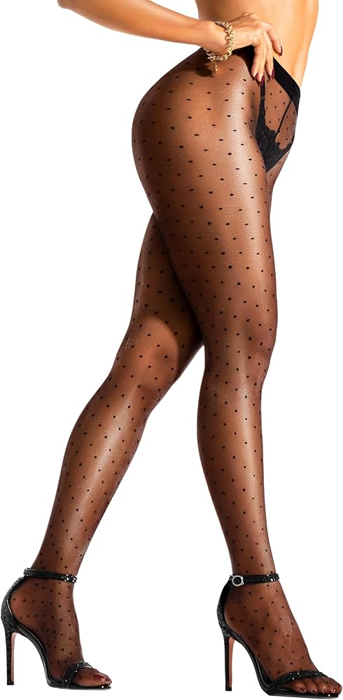 sofsy Polka Dot Tights Women [Made in Italy] 20 Denier Patterned Tights - Sheer Nylon Pantyhose Stockings with Designs