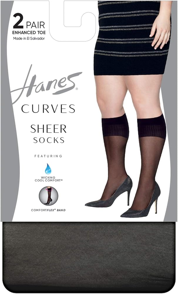 Plus Size Curves Sheer Knee Highs