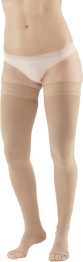 Ames Walker AW Style 305 Medical Support 30-40 mmHg Extra Firm Compression Open Toe Thigh High Stockings w/Band XXLarge