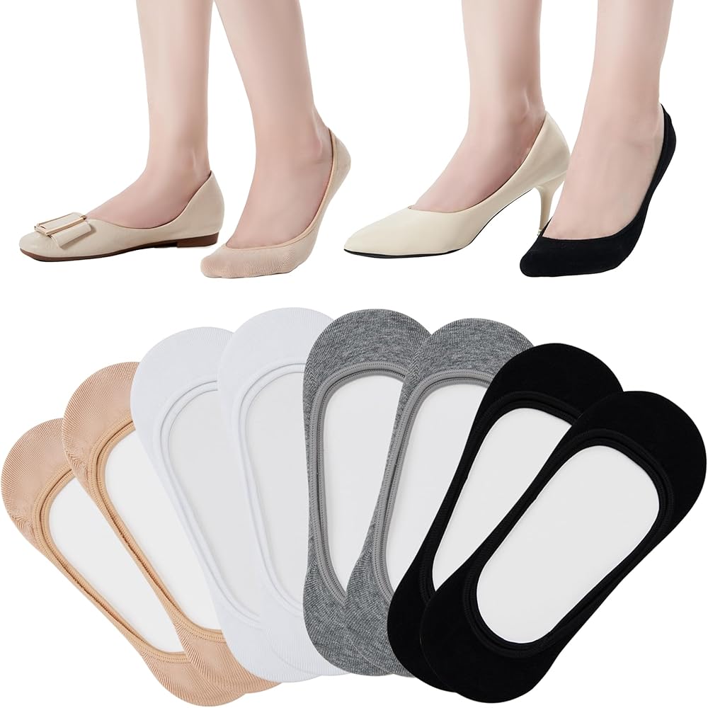 ATBITER 8 Pairs No Show Socks Women for Flats Ultra Low Cut Liner Non Slip Invisible Socks for Shoe Size 6-9/9-11