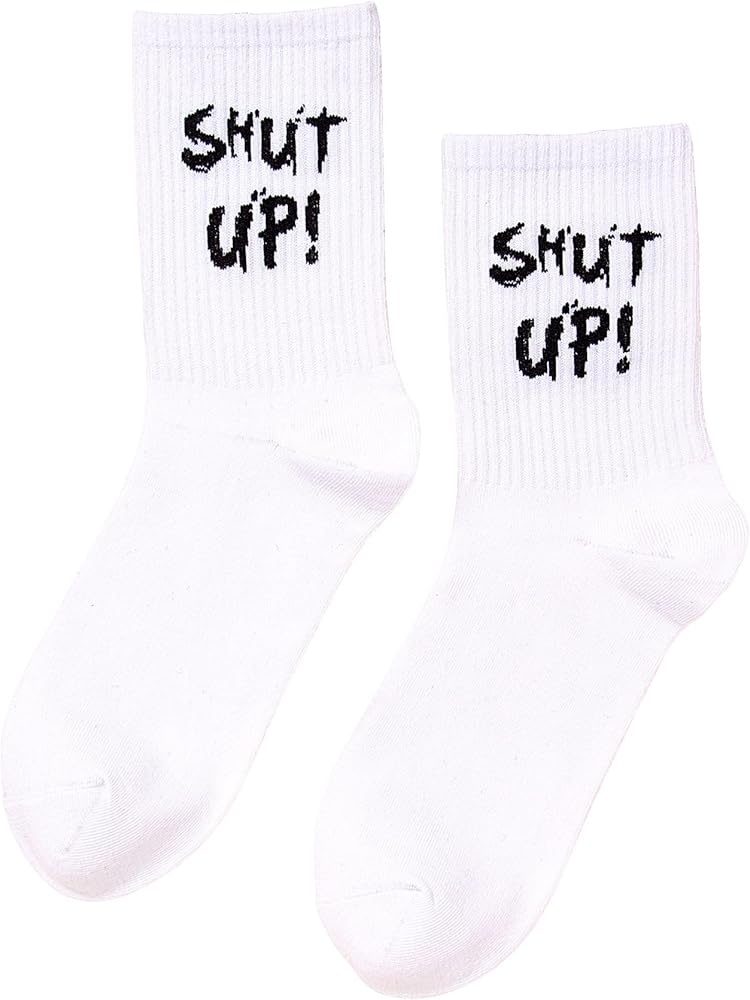 SOLY HUX Women's Letter Graphic Casual Crew Socks Athletic Running Socks