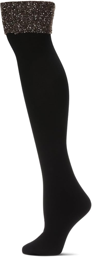 MeMoi Women's Big Marled Rib Fleece Lined Plush Over The Knee Socks