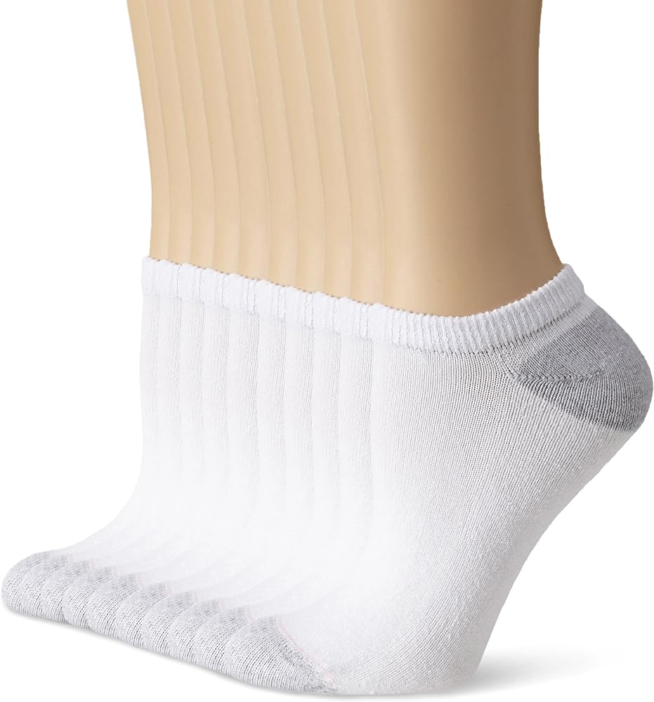 Hanes womens Value, No Show Soft Moisture-wicking Socks, Available in 10 and 14-packs