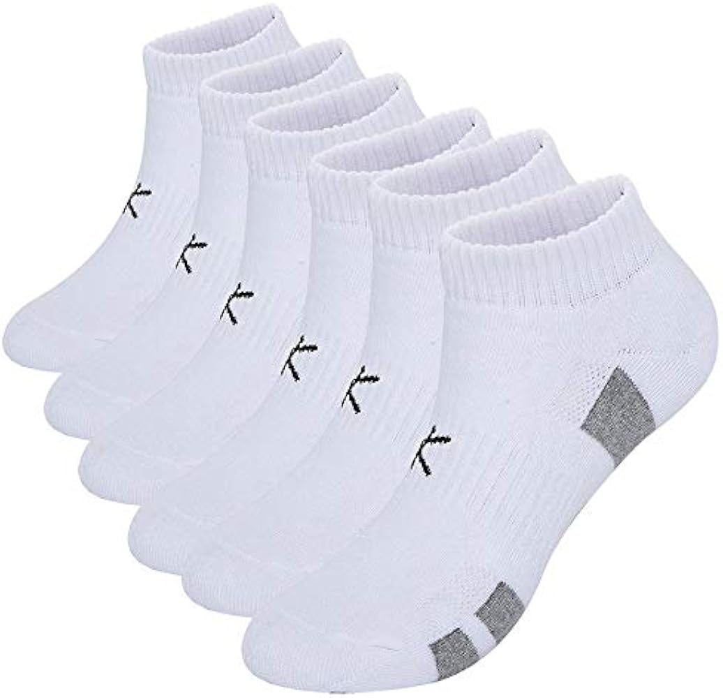 KONY Women's 6 Pairs Thick Cotton Cushioned Low Cut Ankle Athletic Socks Air-cross Mesh No Show Running Socks, Size 6-9