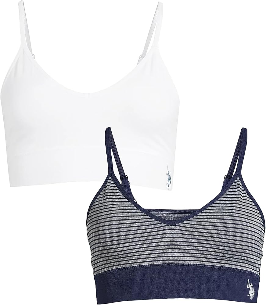 U.S. Polo Assn. Womens Sports Bra Multipack - Wireless Bralettes for Women