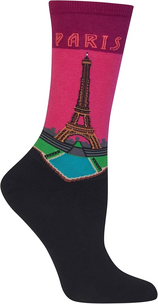 Hot Sox Women's Fun Travel & Cities Crew Socks-1 Pair Pack-Cool & Artistic Gifts