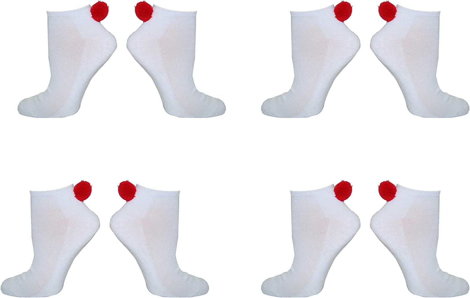 NEW! Pom Pom Lowcut Socks Women - Lowcut Pom-Pom Performance Socks - Fits Shoe Size: 4-10 (Ladies)