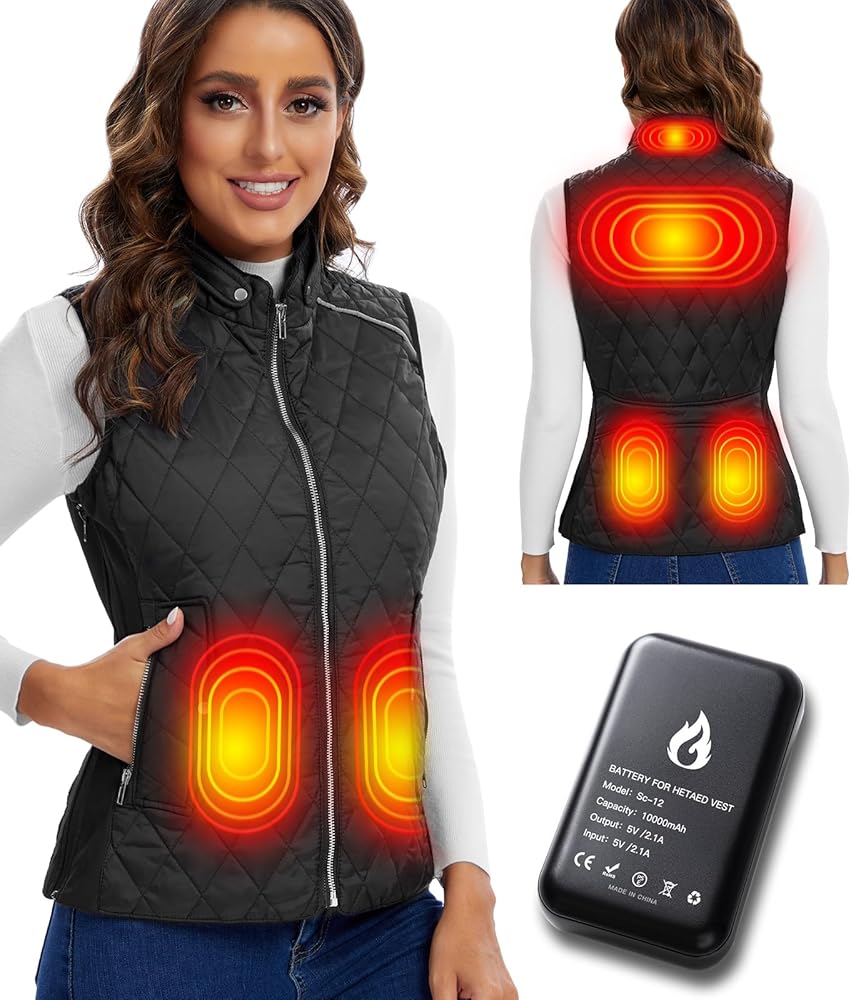 Heated Vest Women Rechargeable with Battery Pack included Slim fit Electric heated coat，Women‘s Heated Vests