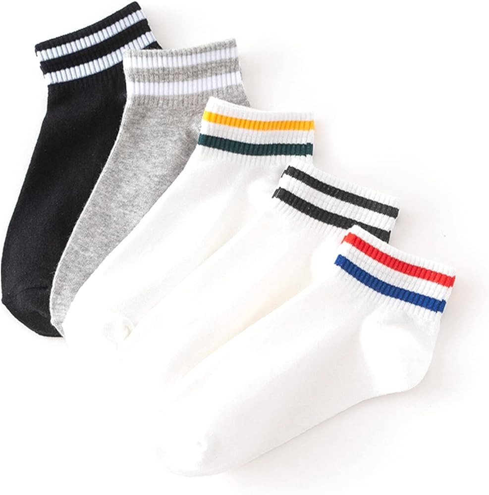 [Pack Of 5 Pairs] Women's Ankle Socks, Stretch Cotton Socks For Women, Common Size, each color 1 pcs, 5pcs Packing