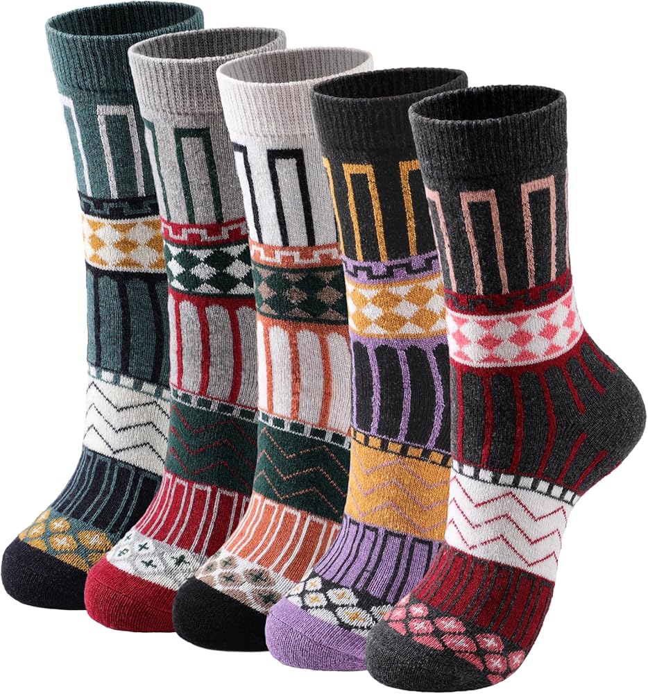 Wool Socks- Thick Soft Wool Socks for Women, Vintage Warm Womens Wool Socks, Winter Warm Boot Socks for Women Men