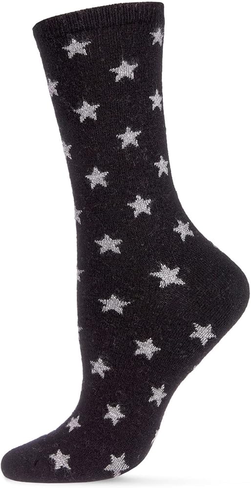 MeMoi Women's Intergalactic Stars Cashmere Blend Crew Socks