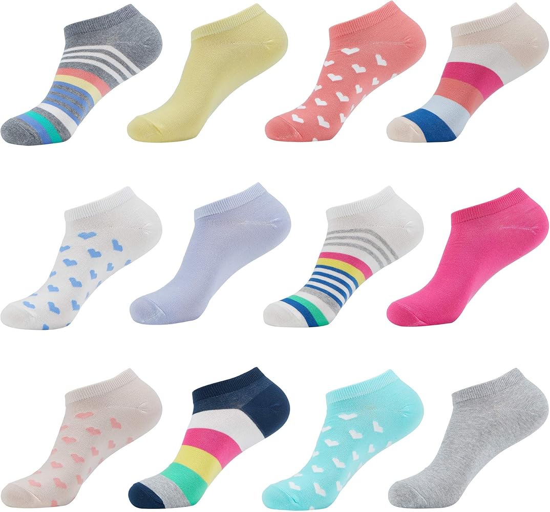 MONFOOT Women's 10-12Pack Fashion Cotton Low Ankle Socks Fruits