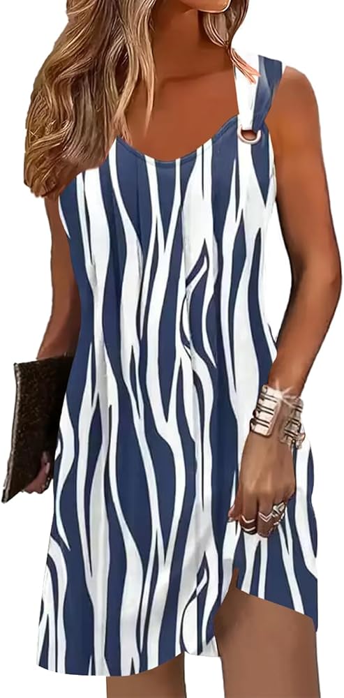 Summer Dresses for Women 2024 Vacation Beach Cover Ups Sleeveless Sundresses Casual Tank Dresses