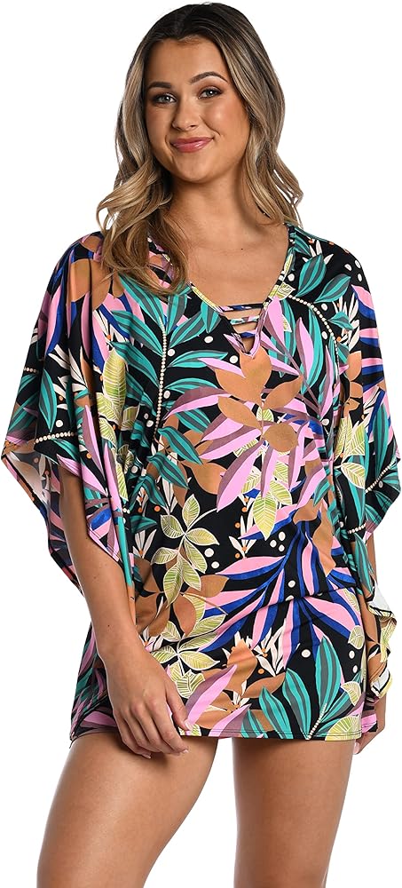 AMAVI Women's V Neck Tunic Swimsuit Cover Up