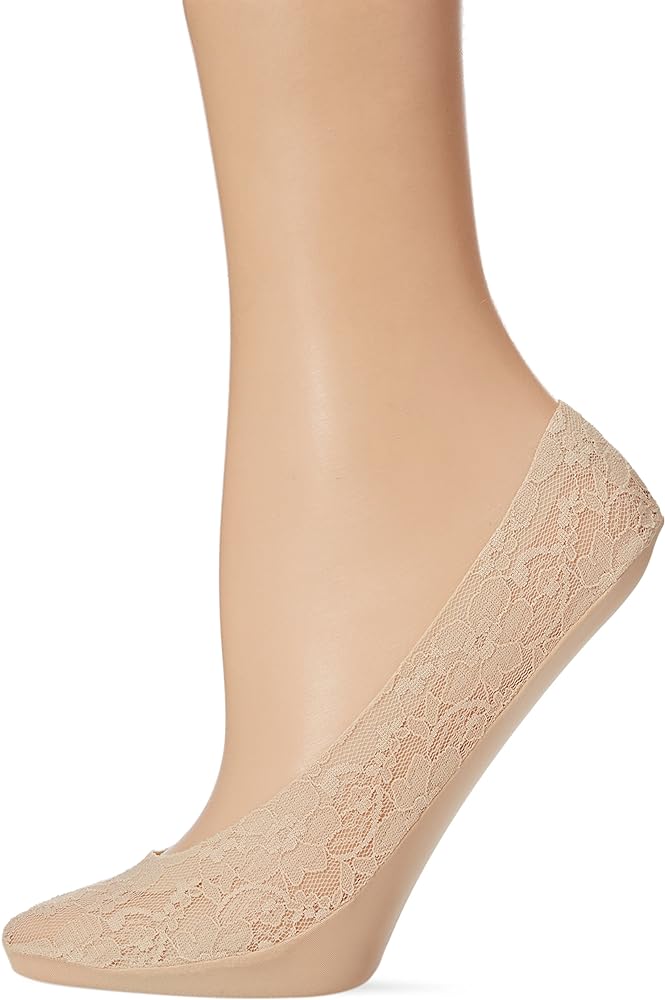 HUE Women's Lace Classic Perfect Edge Liner Sock