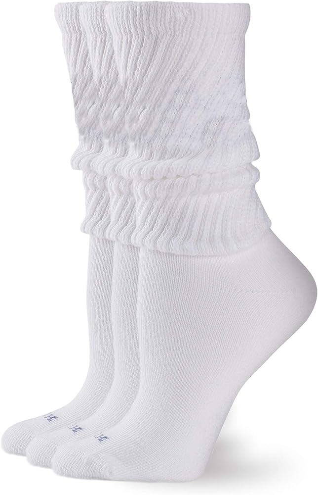 HUE Women's Slouch 3 Pair Pack, Soft Chunky Scrunch, Stack Socks