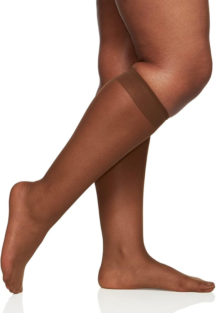 Berkshire Women's Plus-Size Queen All Day Knee High Sandalfoot Pantyhose