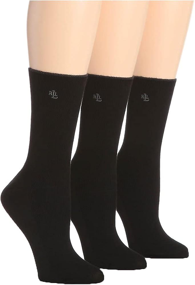 Lauren Ralph Lauren Tipped Rib Cotton Trouser Sock - 3 Pair Pack (34000)