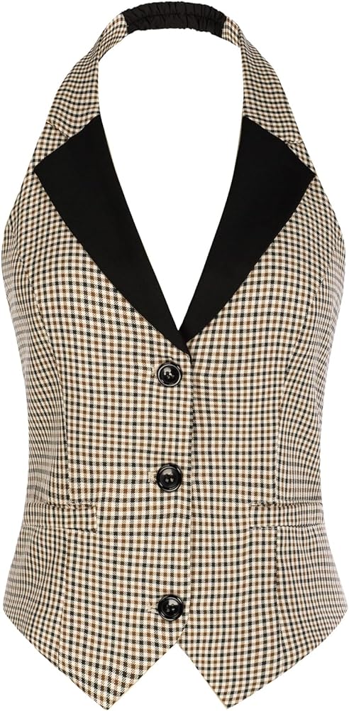 Belle Poque Womens Vintage Vest Waistcoat Suit Vest Button Down Vest Tops