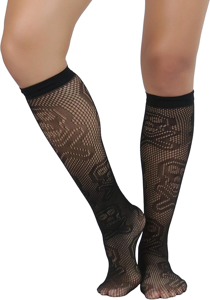 ToBeInStyle Women's Sheer Fine Fishnet Fashion Knee High Socks