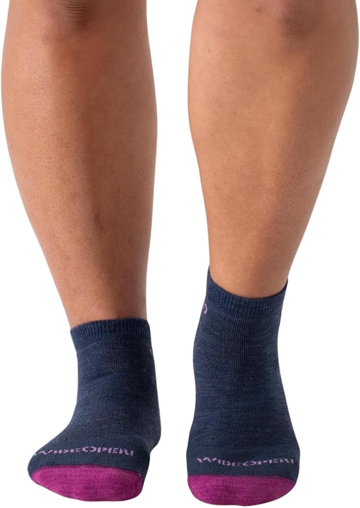 Wide Open No Show Women's Socks - Merino Wool Socks for Women, Everyday Wide Socks, Ankle Socks for Wide Feet