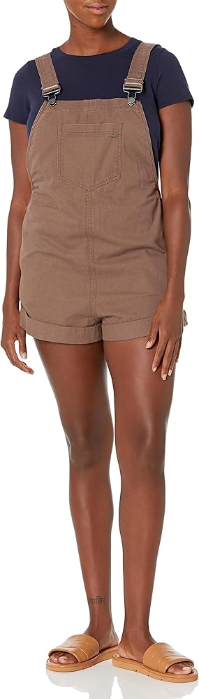 Volcom Womens Strutin Stone Relaxed Fit Shorts Overall Romper