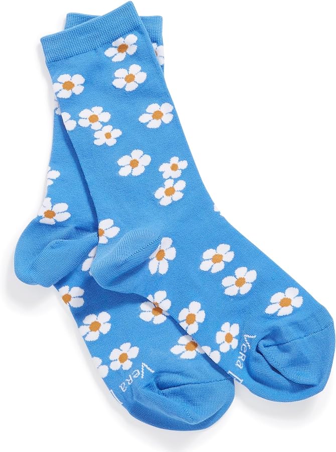 Vera Bradley Crew Socks, Petite Daisies