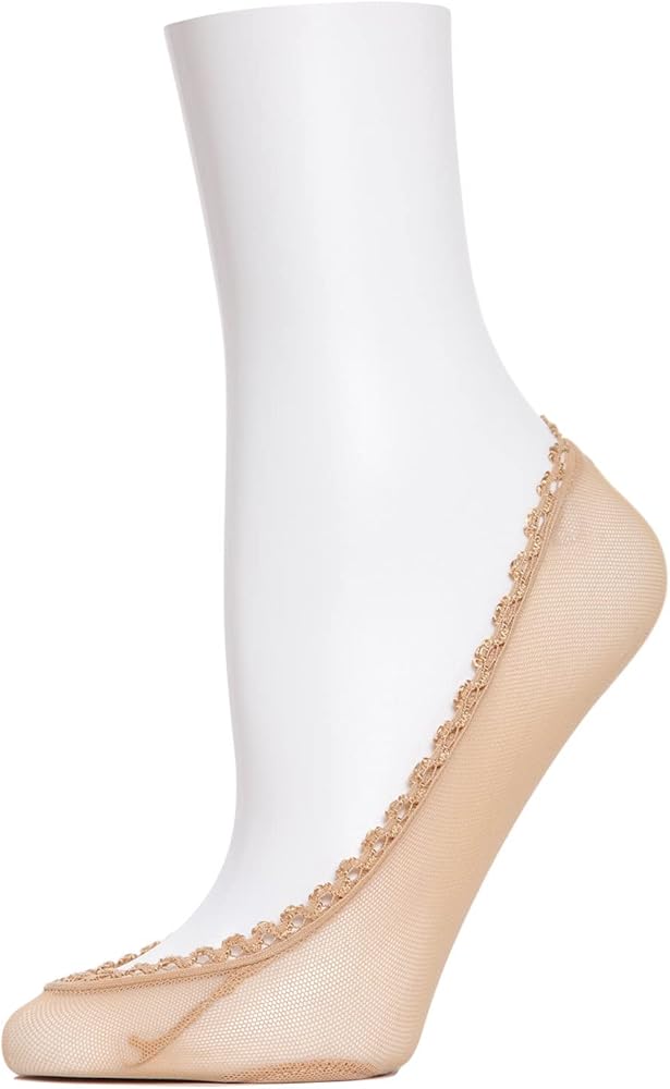 MeMoi Women's Mesh and Lace No Show Liner Socks