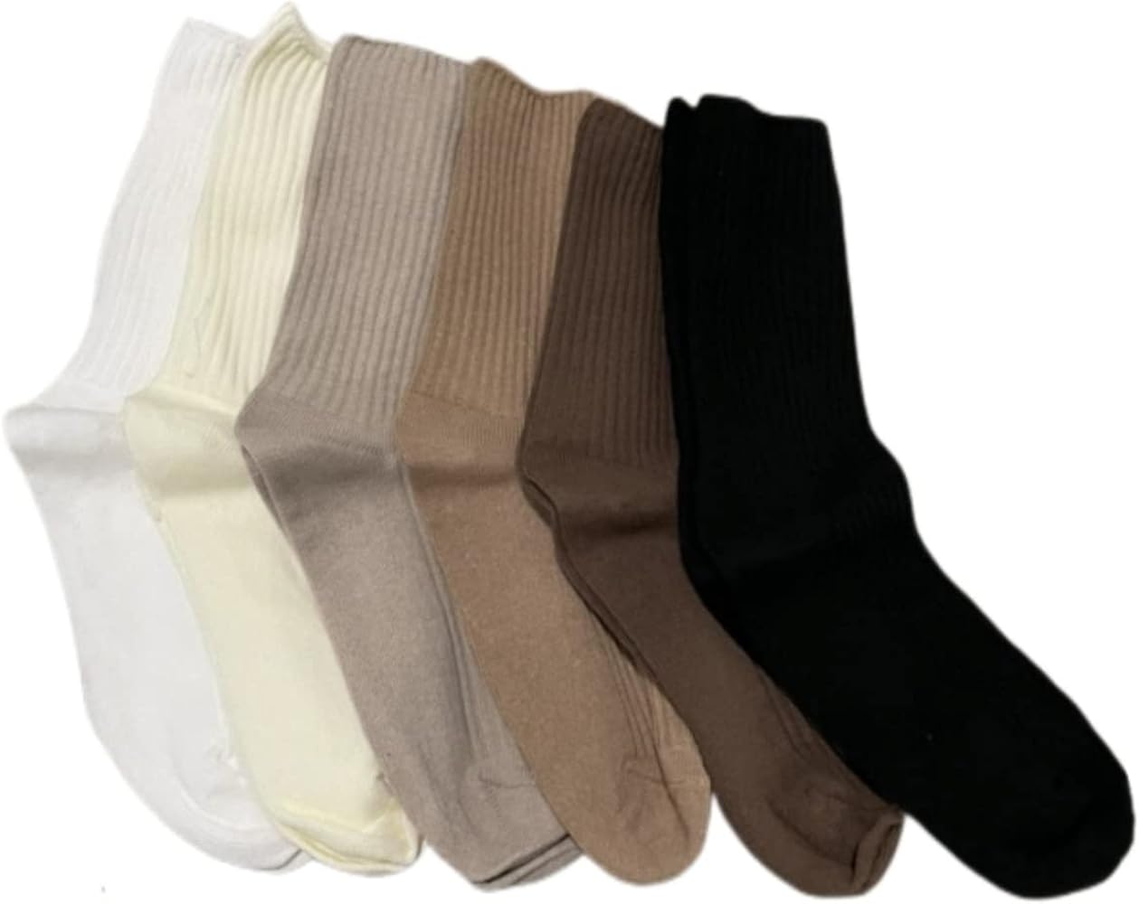 SHENHE Women's 6 Pairs Ribbed Cushioned Athletic Running Mid Calf Boot Crew Socks