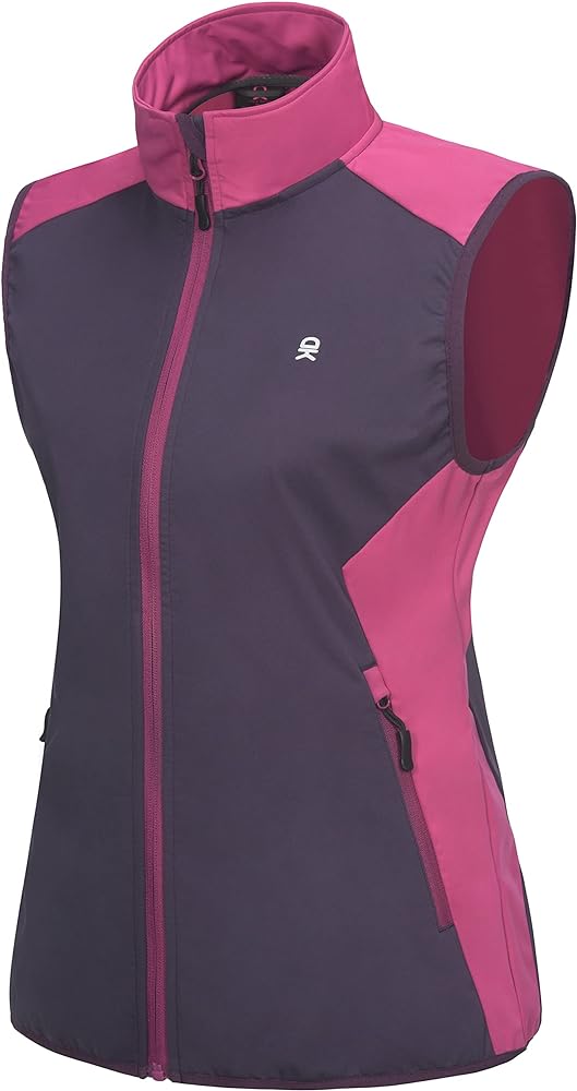 Little Donkey Andy Women's Lightweight Golf Vest,Windproof Softshell Vests Outerwear, Sleeveless Jacket for Running Hiking