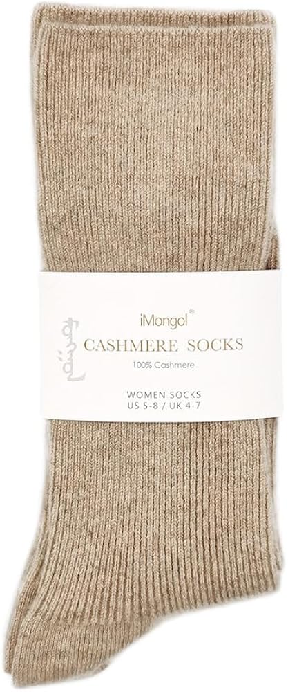 100% Pure Cashmere Women Ladies Men Bed Socks, Seamless Toes Sewed by Hand