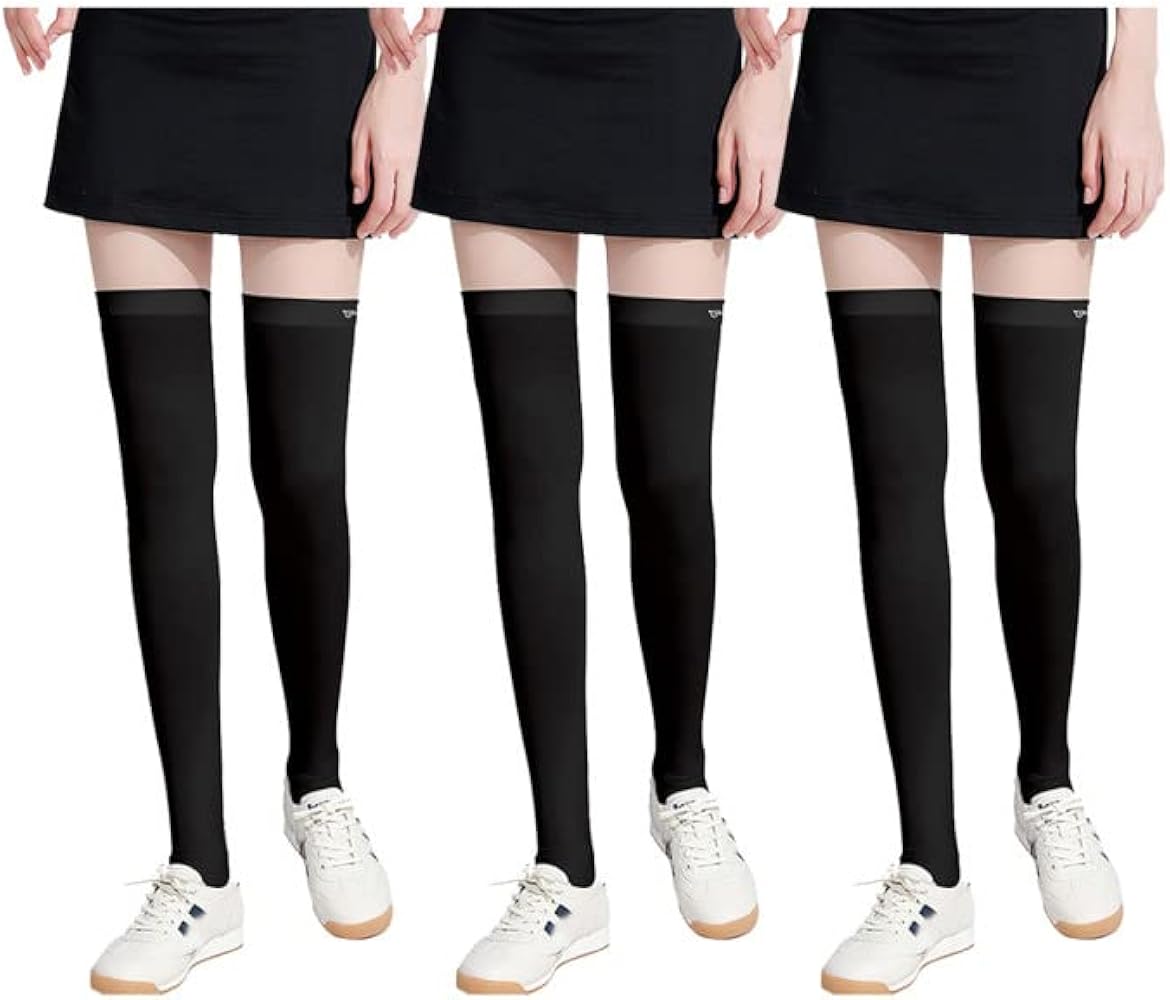 Summer Sun Protection Golf Socks UPF 50+,Ice Silk Breathable Cool Long Thigh High Socks for School,Daily Wear,Cosplay.