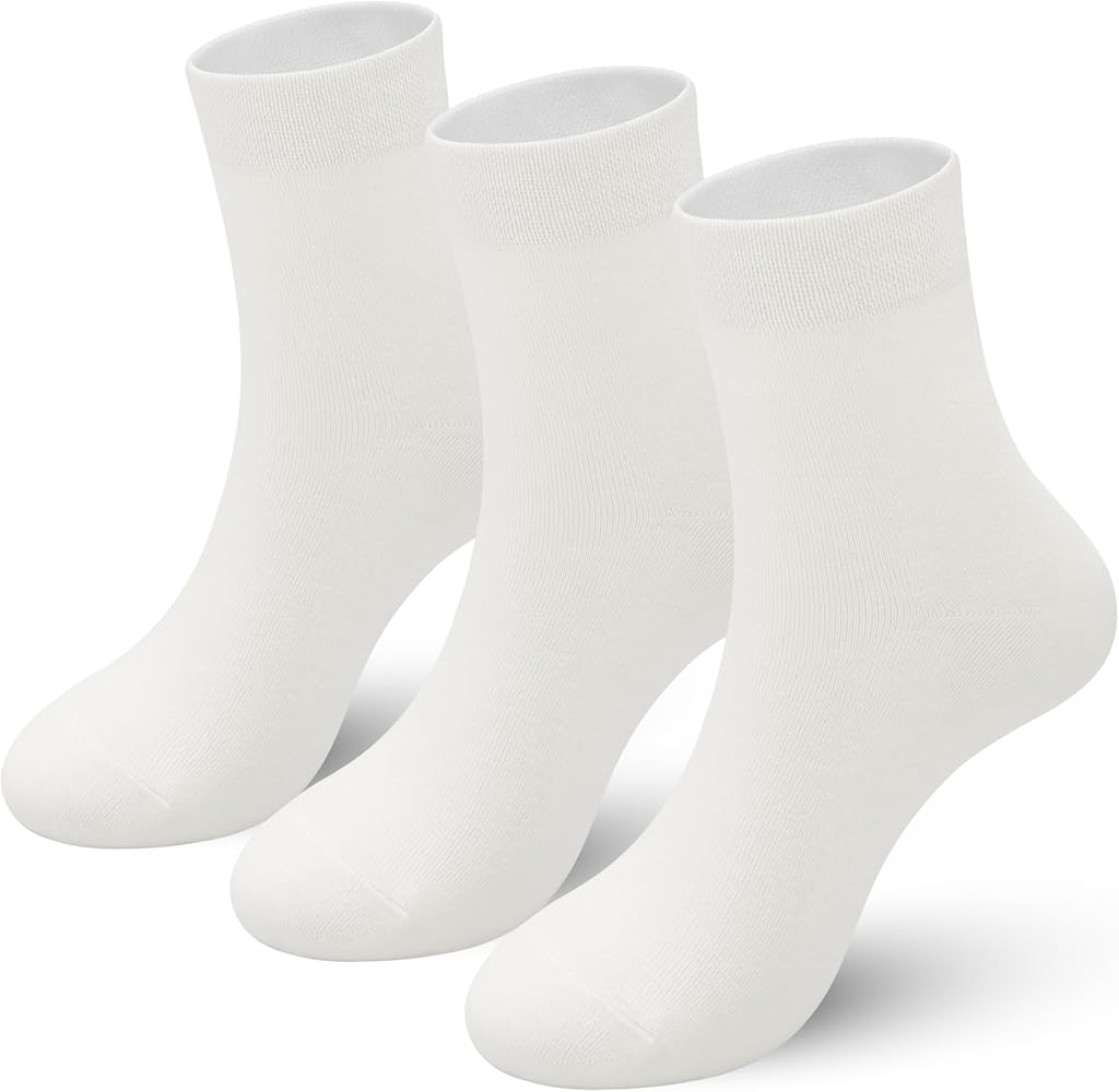 Thin Soft Womens Rayon Viscose Bamboo Crew Socks Above Ankle Breathable Comfort Socks 3 Pairs