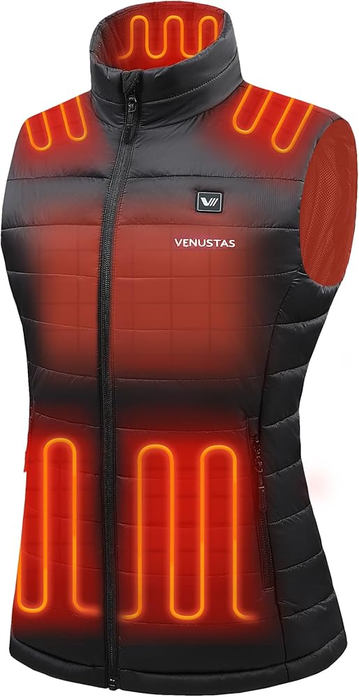 Venustas Women's Heated Vest with Battery Pack 7.4V, Heated clothes for women