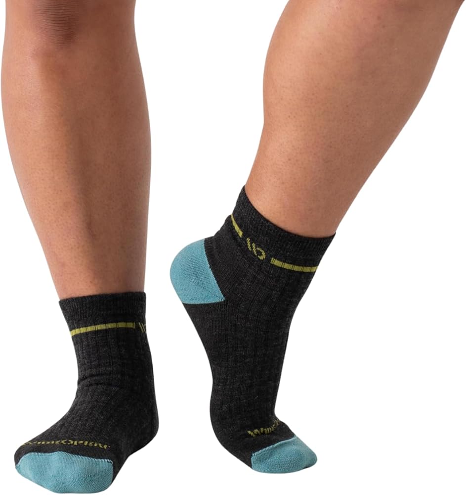 Wide Open Quarter Women's Socks - Merino Wool Socks for Women, Single Stripe Everyday Wide Socks, Ankle Socks for Wide Feet