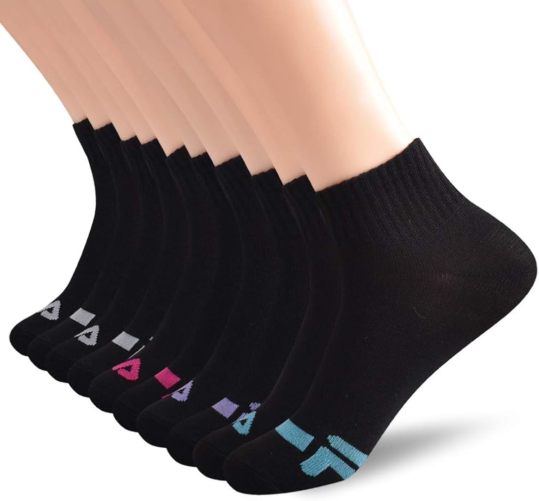 Fila Quarter Ankle, Womens Athletic Socks, 10 Pack