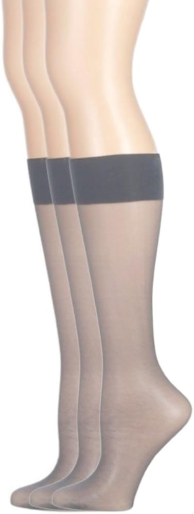 Women's Plus Size Queen Day Sheer Knee High Stockings 3-Pack