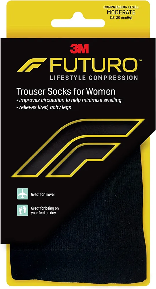 FUTURO Trouser Socks for Women Moderate (15-20 mm/Hg), Large