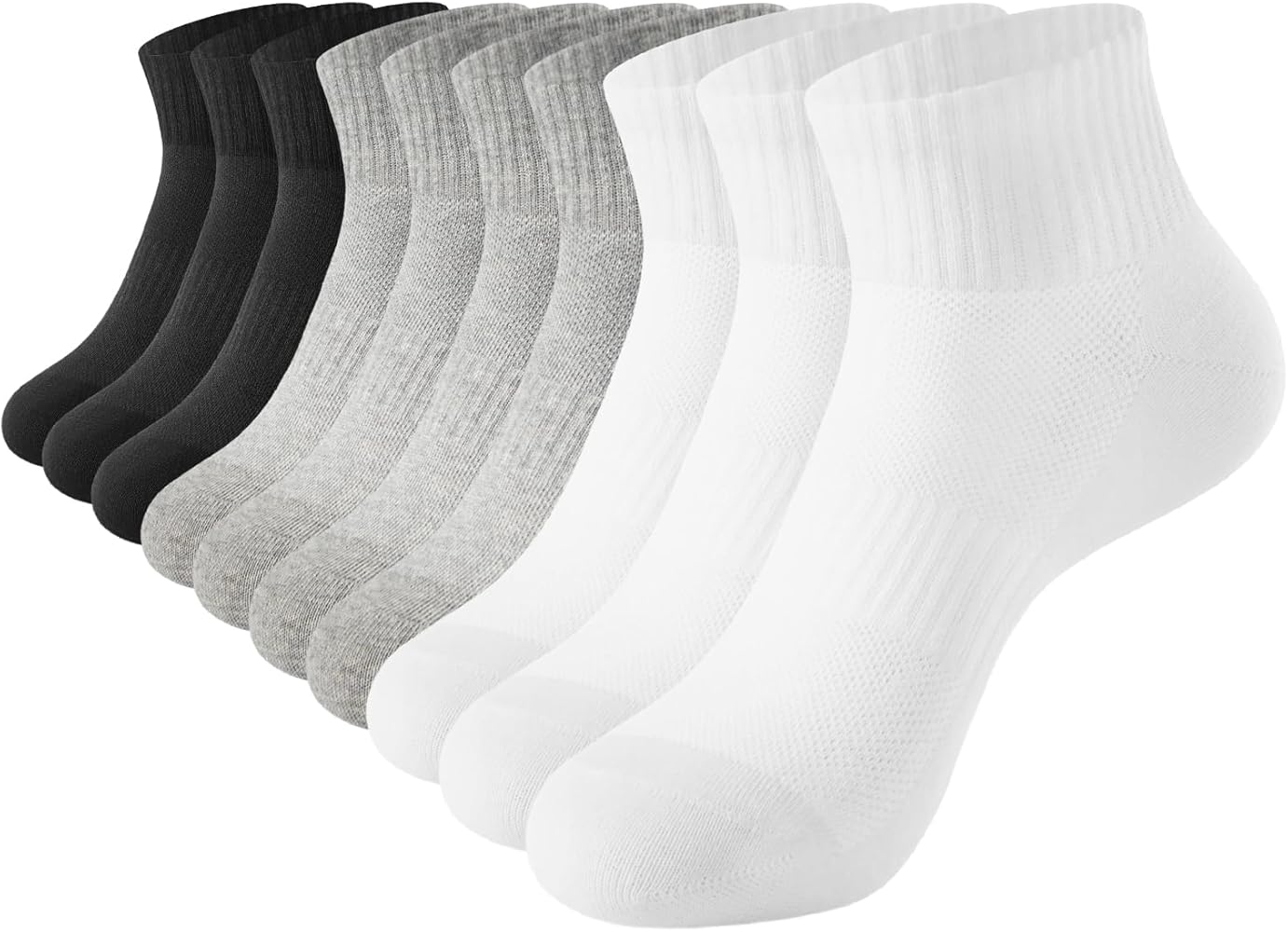 J-BOX Ankle Socks for Women Cotton Breathable Mesh Socks Athletic Running Casual Socks (8/10 pairs)