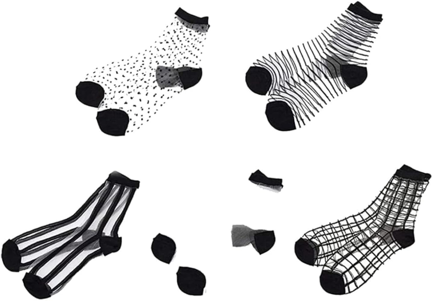 Summer Women Popular Sock Nylon Sheer Socks Everyday Socks for Women Medium Tube Socks Women, Hosiery for Women, Great Ankle Socks Selection 5pcs Liners & Ankle Socks