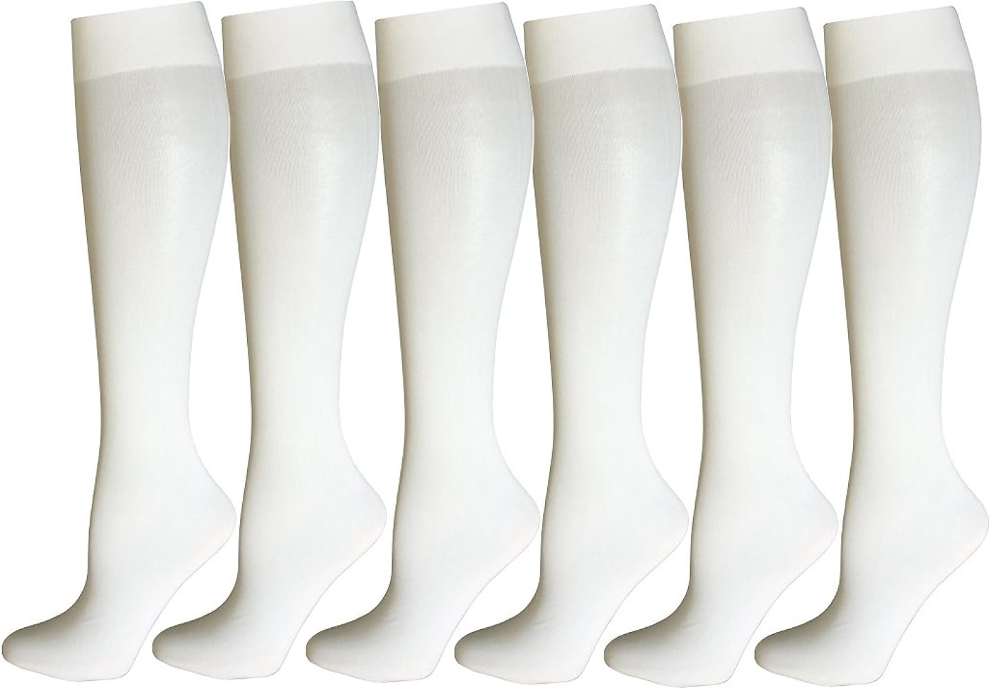 Differenttouch 6 Pairs Pack Women Opaque Stretchy Spandex Knee High Trouser Socks