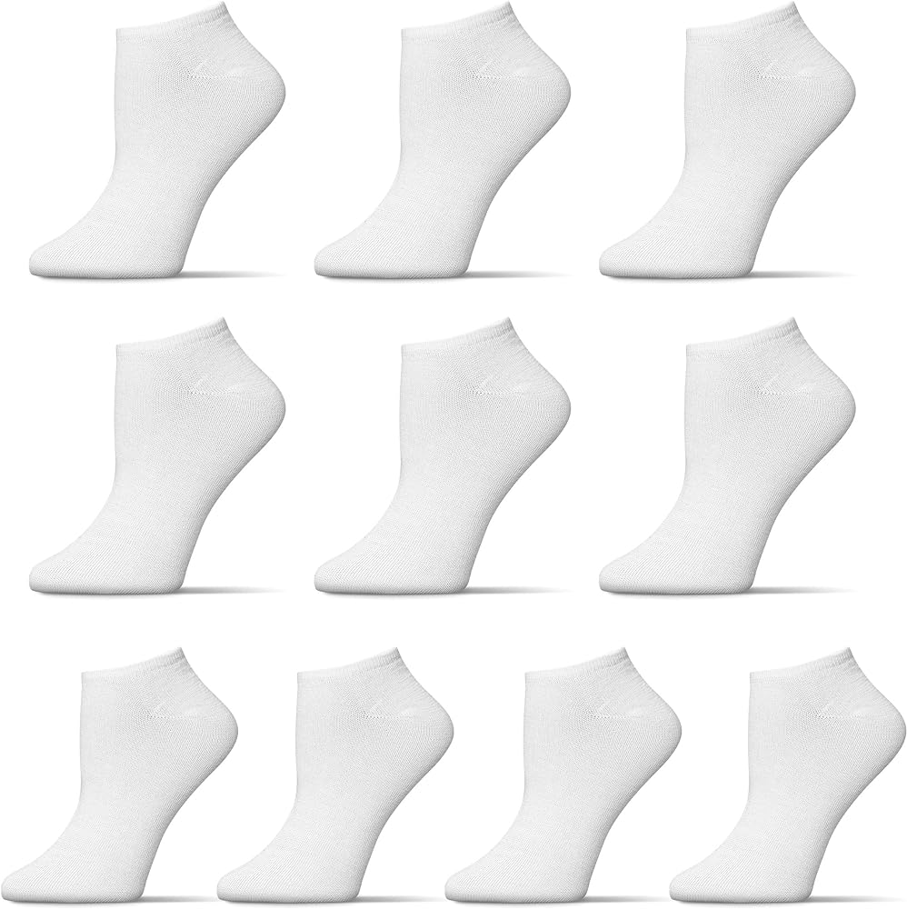 MeMoi Low Cut Womens Socks Bulk Pack - Moisture Wicking Socks for Women, Includes 10 Pairs Womens Socks Size 9-11 - One Size